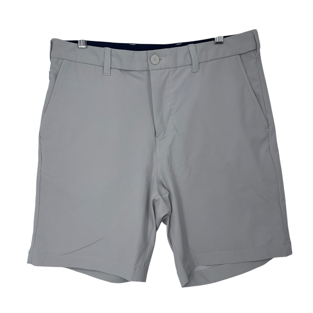 Mizzen + Main Helmsman Golf Shorts Mens 32 Light Gray Stretch Performance